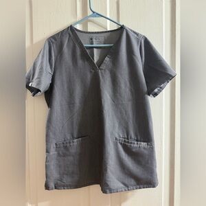 FIGS Heather Gray V-Neck Scrub Top